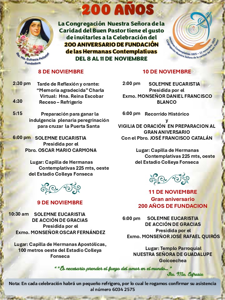 Aniversario 200 años de Fundación de las Hermanas Contemplativas