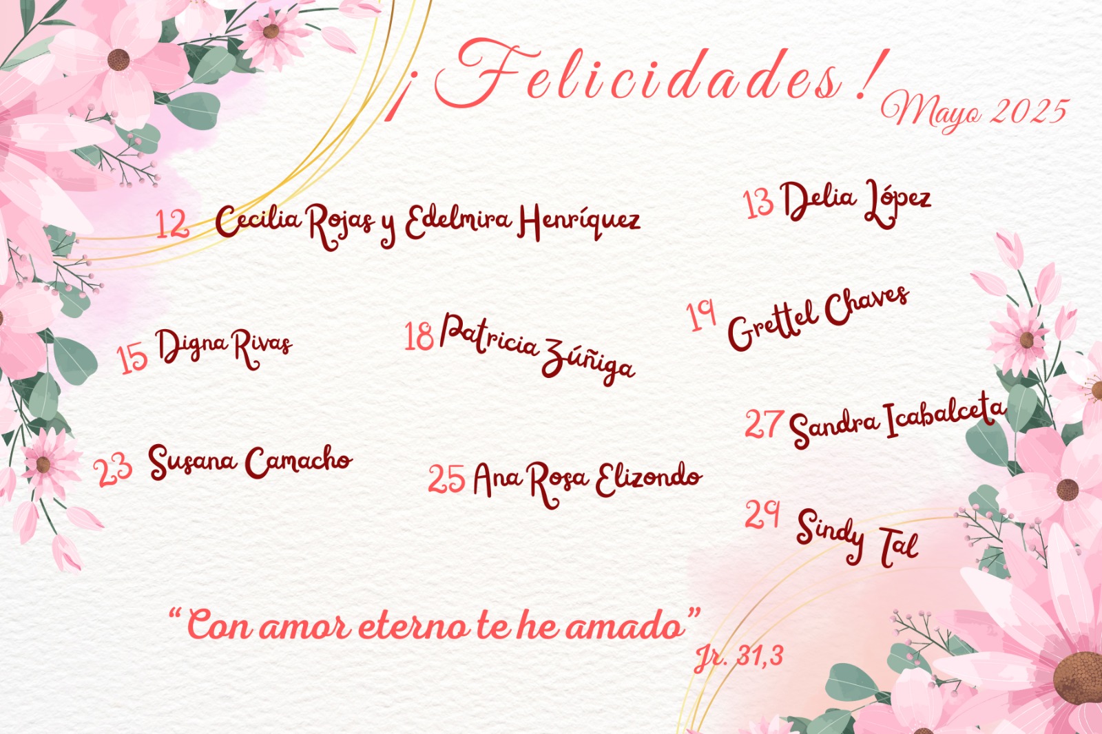 Celebración de cumpleañeras del mes de mayo 2025
